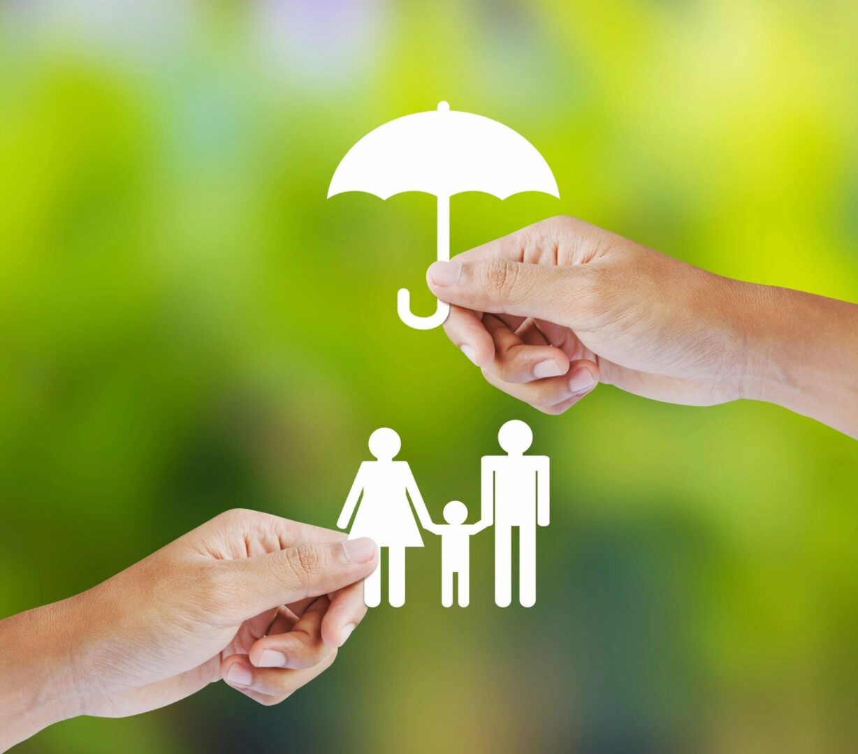 umbrella symbolizing family being protected with cash value whole life insurance